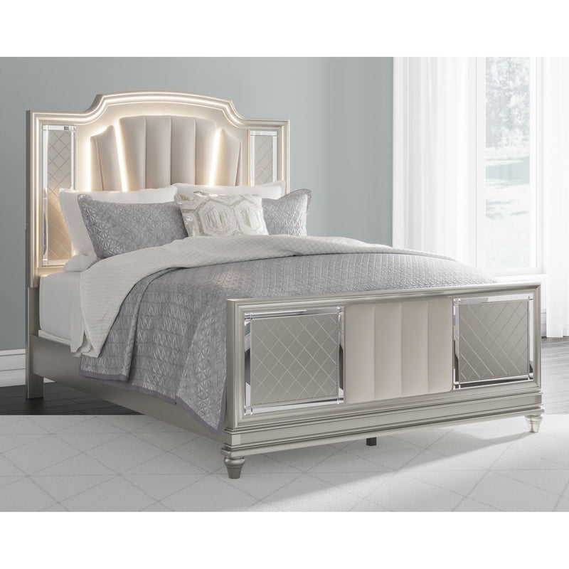 Chevanna - Pearl Silver - Queen Upholstered Panel Bed-Washburn's Home Furnishings