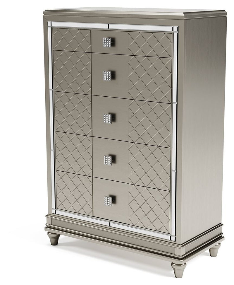 Chevanna - Platinum - Five Drawer Chest-Washburn's Home Furnishings