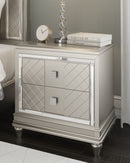 Chevanna - Platinum - Two Drawer Night Stand-Washburn's Home Furnishings