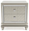 Chevanna - Platinum - Two Drawer Night Stand-Washburn's Home Furnishings