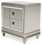 Chevanna - Platinum - Two Drawer Night Stand-Washburn's Home Furnishings