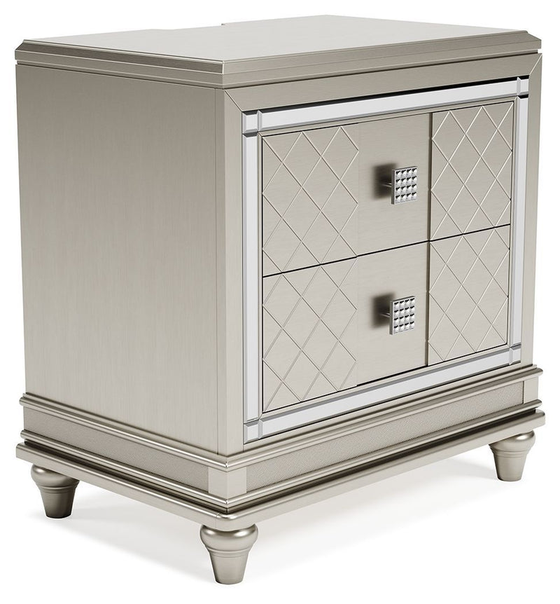 Chevanna - Platinum - Two Drawer Night Stand-Washburn's Home Furnishings