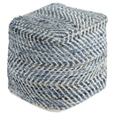 Chevron - Blue - Pouf-Washburn's Home Furnishings