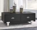 Chisago - Black/silver - Lift Top Cocktail Table-Washburn's Home Furnishings