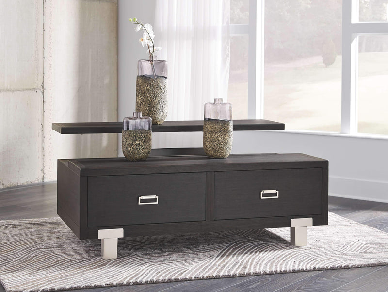 Chisago - Black/silver - Lift Top Cocktail Table-Washburn's Home Furnishings