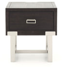 Chisago - Black/silver - Rectangular End Table-Washburn's Home Furnishings