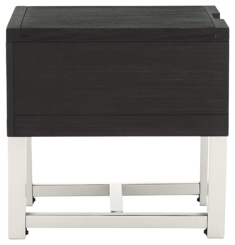 Chisago - Black/silver - Rectangular End Table-Washburn's Home Furnishings