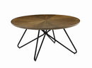 Churchill Round Coffee Table Dark Brown And Black-Washburn's Home Furnishings