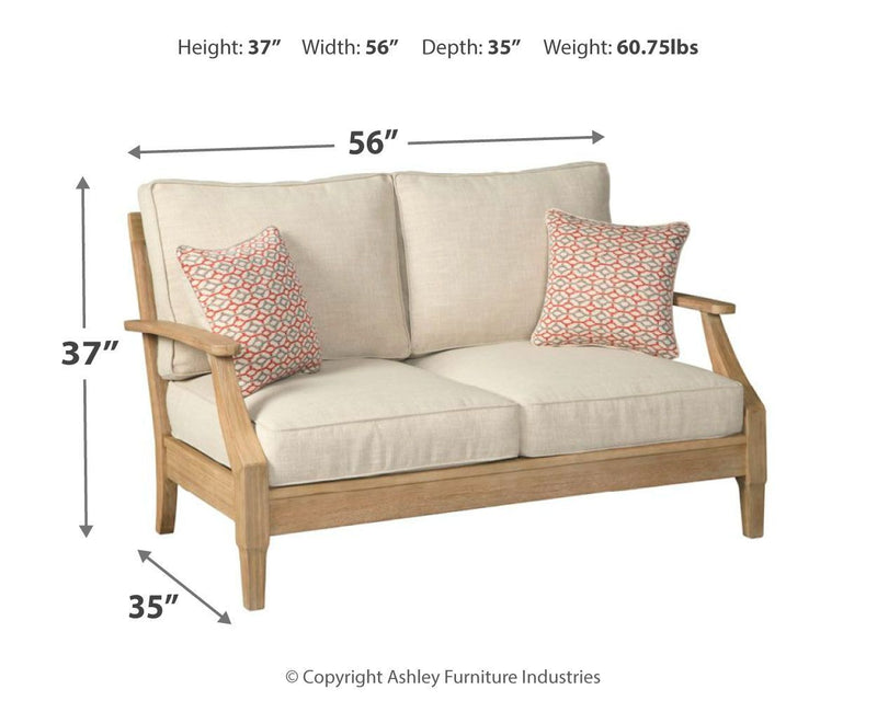 Clare - Beige - Loveseat W/cushion-Washburn's Home Furnishings