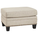 Claredon - Linen - Ottoman-Washburn's Home Furnishings