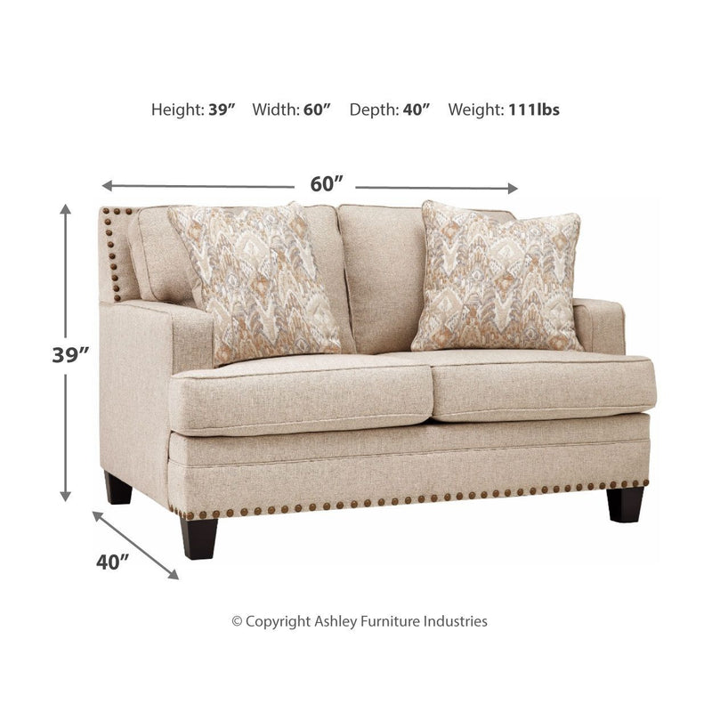 Claredon - Pearl Silver - Loveseat-Washburn's Home Furnishings