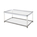 Claude Coffee Table With Lower Shelf Chrome And - Clear-Washburn's Home Furnishings