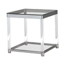 Claude End Table With Lower Shelf Chrome And - Clear-Washburn's Home Furnishings