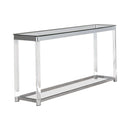 Claude Sofa Table With Lower Shelf Chrome And - Clear-Washburn's Home Furnishings