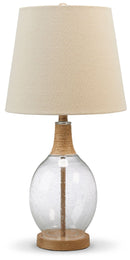 Clayleigh - Clear/brown - Glass Table Lamp (2/cn)-Washburn's Home Furnishings