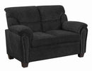 Clemintine - Upholstered Loveseat With Nailhead Trim - Black-Washburn's Home Furnishings