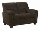 Clemintine - Upholstered Loveseat With Nailhead Trim Brown-Washburn's Home Furnishings