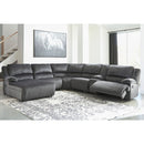 Clonmel - Charcoal - Left Arm Facing Chaise 6 Pc Sectional-Washburn's Home Furnishings