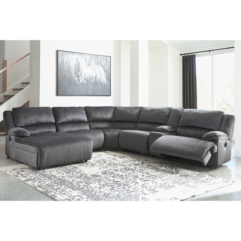 Clonmel - Charcoal - Left Arm Facing Power Chaise 6 Pc Sectional-Washburn's Home Furnishings