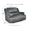 Clonmel - Charcoal - Zero Wall Power Wide Recliner-Washburn's Home Furnishings