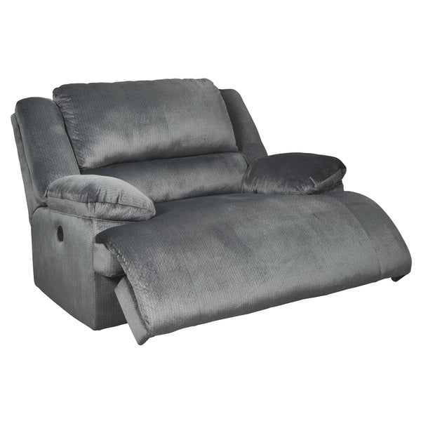 Clonmel - Charcoal - Zero Wall Power Wide Recliner-Washburn's Home Furnishings