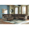 Clonmel - Chocolate - Left Arm Facing Chaise 5 Pc Sectional-Washburn's Home Furnishings