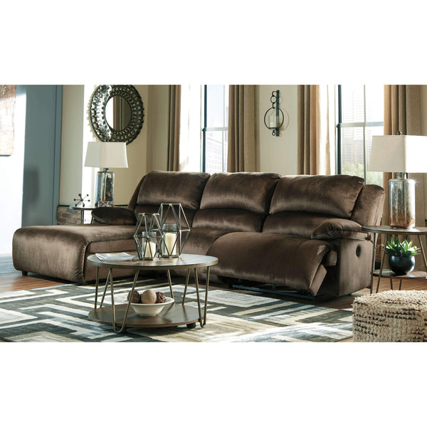 Clonmel - Chocolate - Left Arm Facing Power Chaise 3 Pc Sectional-Washburn's Home Furnishings