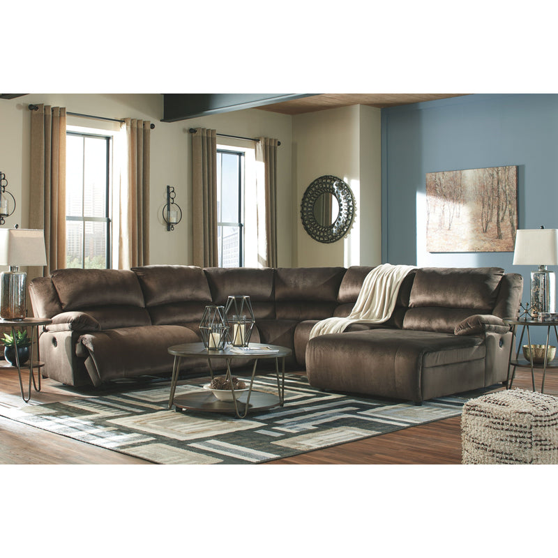 Clonmel - Chocolate - Left Arm Facing Power Recliner 5 Pc Sectional-Washburn's Home Furnishings