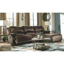 Clonmel - Chocolate - Left Arm Facing Recliner 3 Pc Sectional-Washburn's Home Furnishings