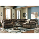 Clonmel - Chocolate - Left Arm Facing Recliner 6 Pc Sectional-Washburn's Home Furnishings