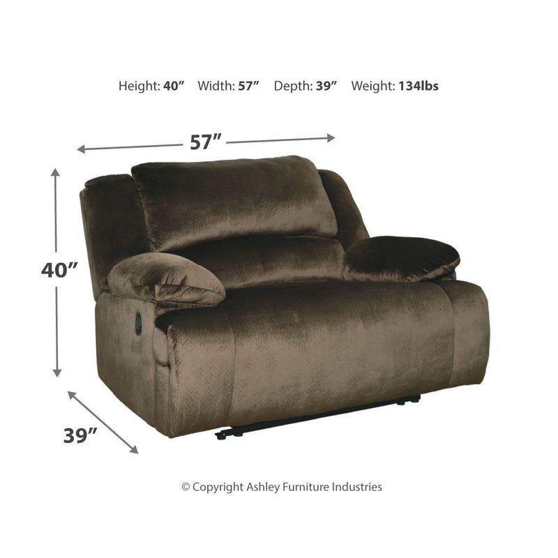 Clonmel - Chocolate - Zero Wall Power Wide Recliner-Washburn's Home Furnishings