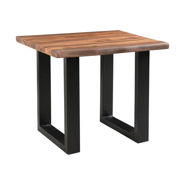 Coast to Coast End Table in Brownstone Nut Brown w/ Metal Legs-Washburn's Home Furnishings