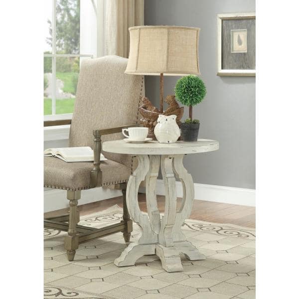 Coast to Coast Orchard White Rub Round Accent Table-Washburn's Home Furnishings