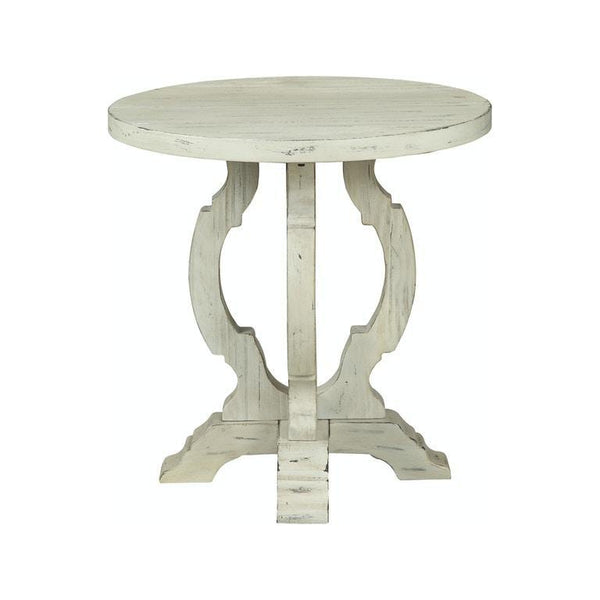 Coast to Coast Orchard White Rub Round Accent Table-Washburn's Home Furnishings