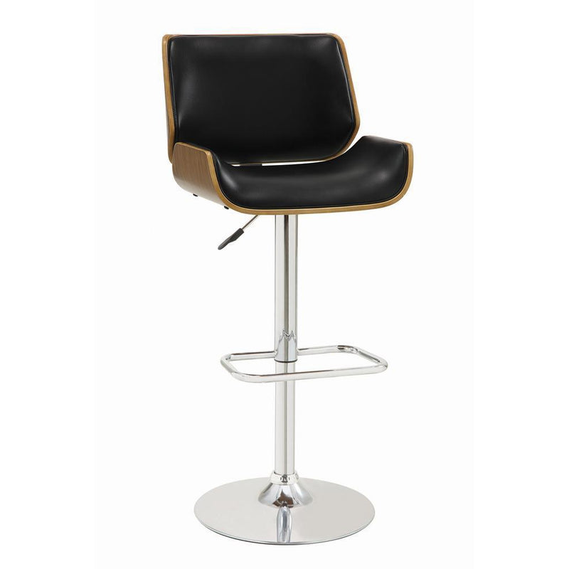 Coaster Upholstered Adjustable Bar Stool Black And Chrome-Washburn's Home Furnishings