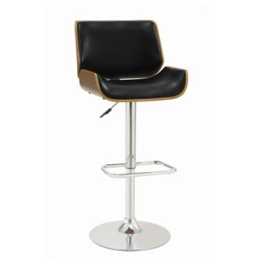 Coaster Upholstered Adjustable Bar Stool Black And Chrome-Washburn's Home Furnishings