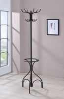 Coat Rack With 12 Hooks - Black-Washburn's Home Furnishings