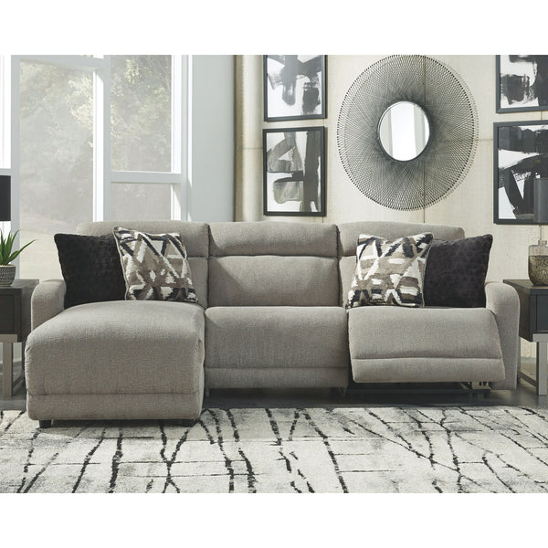 Colleyville - Stone - Left Arm Facing Power Chaise 3 Pc Sectional-Washburn's Home Furnishings