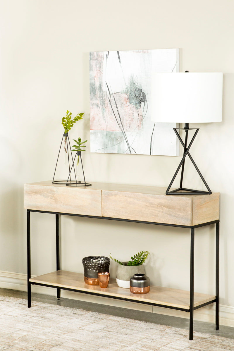 Console Table With Bottom Shelf - Beige-Washburn's Home Furnishings