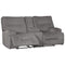 Coombs - Charcoal - Dbl Rec Pwr Loveseat W/console-Washburn's Home Furnishings