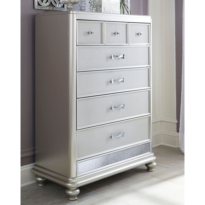 Coralayne - Silver - Five Drawer Chest-Washburn's Home Furnishings