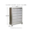 Coralayne - Silver - Five Drawer Chest-Washburn's Home Furnishings