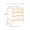 Coralayne - Silver - Three Drawer Night Stand-Washburn's Home Furnishings