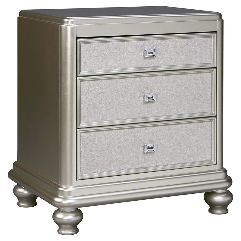 Coralayne - Silver - Three Drawer Night Stand-Washburn's Home Furnishings