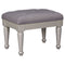 Coralayne - Silver - Upholstered Stool (1/cn)-Washburn's Home Furnishings