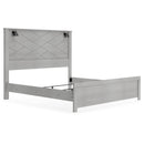 Cottonburg - Light Gray/white - King Panel Bed With Sconce Lights-Washburn's Home Furnishings