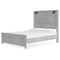 Cottonburg - Light Gray/white - Queen Panel Bed With Sconce Lights-Washburn's Home Furnishings