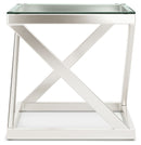 Coylin - Brushed Nickel Finish - Square End Table-Washburn's Home Furnishings