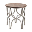 Crestview Bengal Manor Mango Wood and Steel Round End Table-Washburn's Home Furnishings