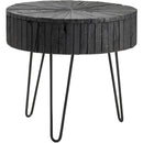 Crestview Drummond Round Wood & Metal End Table-Washburn's Home Furnishings